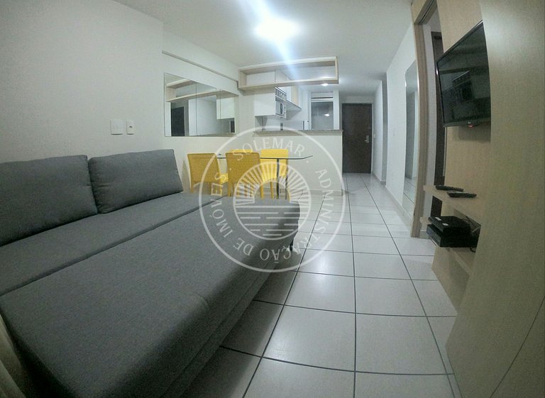 Apartamento com 1 suite e 1 quarto menor com camas beliche