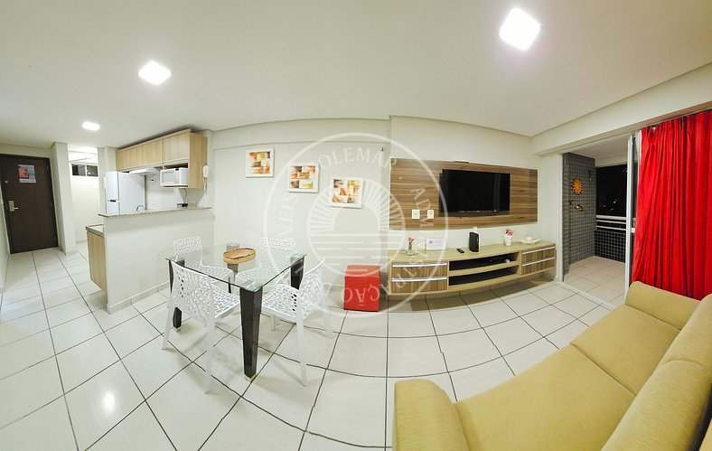 Apartamento com suíte e quarto com beliche